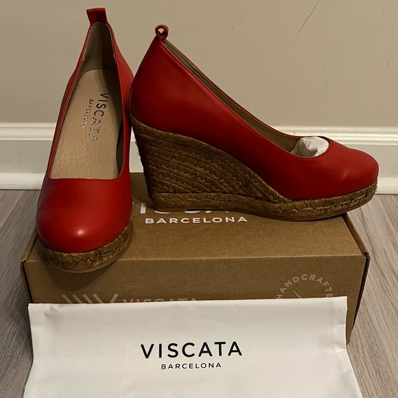 Viscata Barcelona Espadrilles| Marquesa Red Leather| Sz38| NIB - Picture 2 of 5